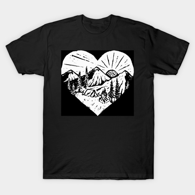 Nice Adventure Monochrome T-Shirt by giantplayful